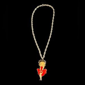 Vintage KFS/Fleischer Betty Boop silver tone necklace
